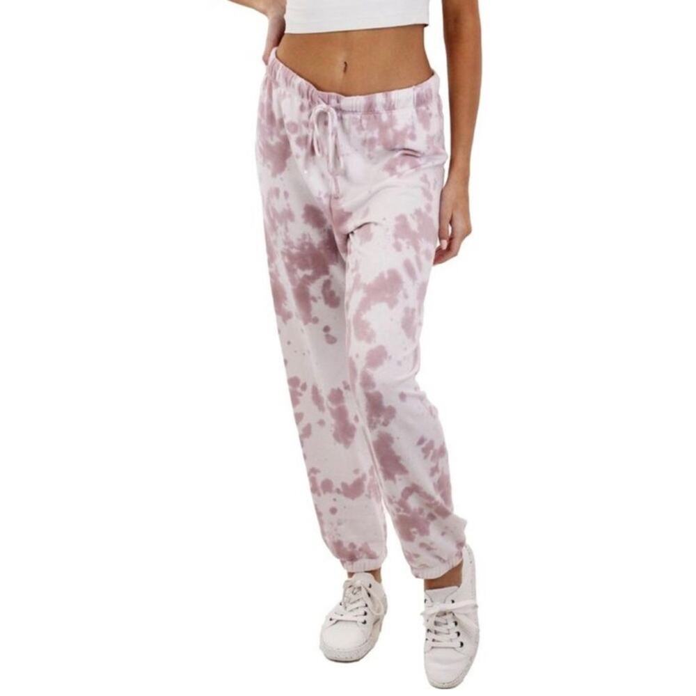 ANTHROPOLOGIE MARONIE Drawstring Pink Tie Dye Joggers Size S